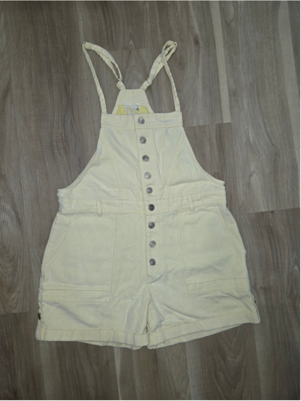 •Sadie & Sage• Women's Yellow Denim Short Overalls Size Small